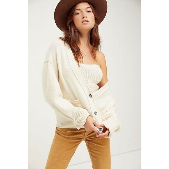 NWT FREE PEOPLE RETROGRADE CASHMERE SET CARDI - Picture 1 of 3